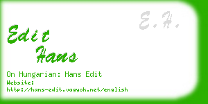 edit hans business card